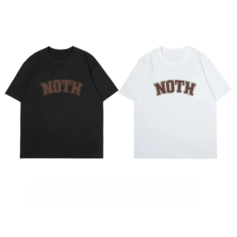 圆领字母印花情侣短袖5232