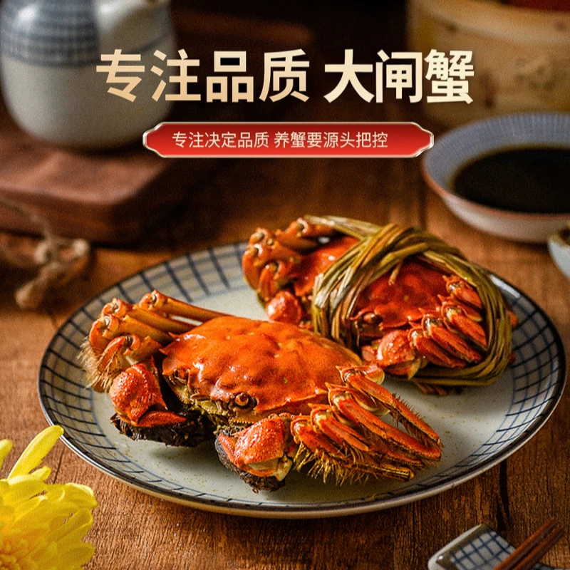 鲜活红膏大闸蟹 公5.5-5.2两 母4.5-4.2两 加2只到手8只 礼盒顺丰
