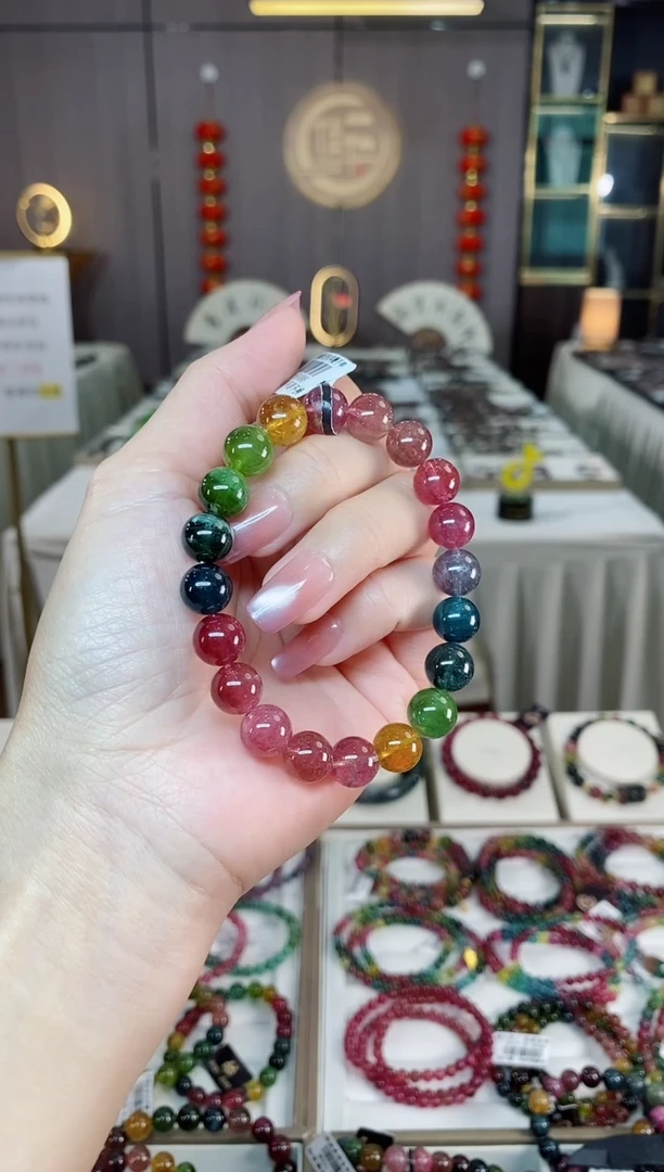 未镶嵌老矿碧玺单圈手串9mm+碧玺hon多样性发货一条