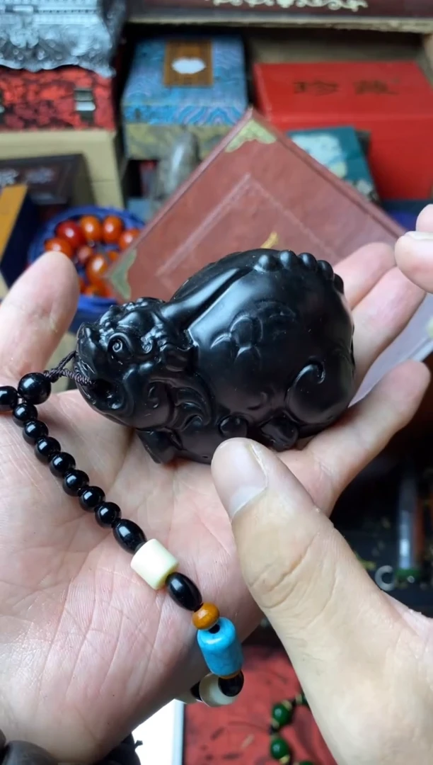 和田玉（墨玉）未镶嵌挂件主播推荐主播推荐