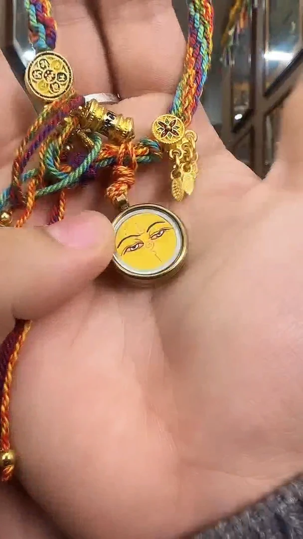 吊坠文老师手绳颜色随机发-热贡纯手绘唐卡