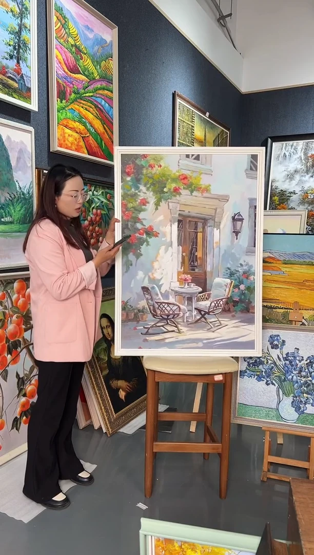 【闪购商品】油画66号 70*100 门口-手绘油画