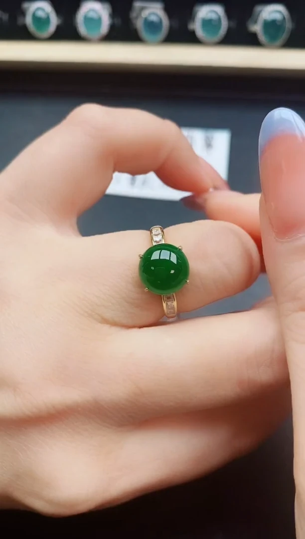 翡翠戒指银S925镶嵌1