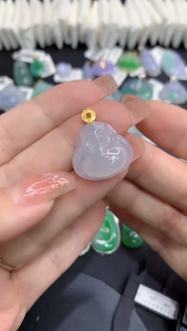 吊坠(不含链)18K金镶嵌翡翠111111111111111