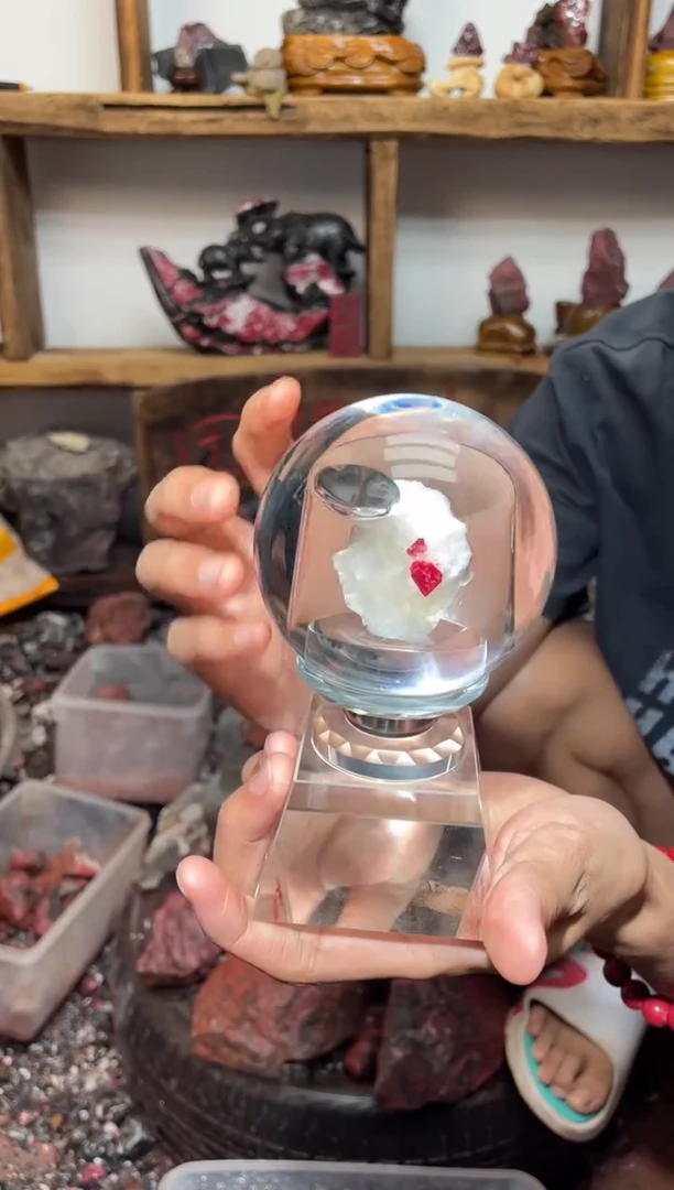 天然辰砂朱砂毛矿石10