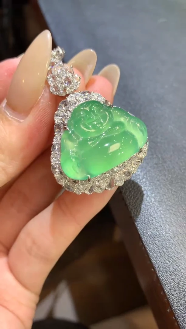 吊坠(不含链)18K金镶嵌翡翠用****0106-佛公（不含链和扣