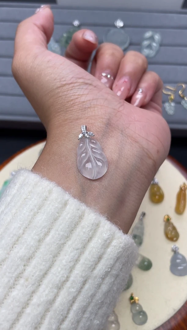 颈饰银S925镶嵌翡翠（43号链接）纯天然A货缅甸翡翠