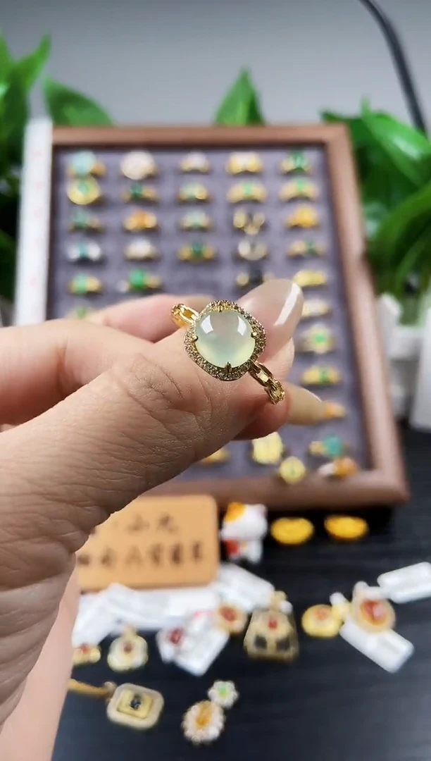 银S925镶嵌戒指翡翠21