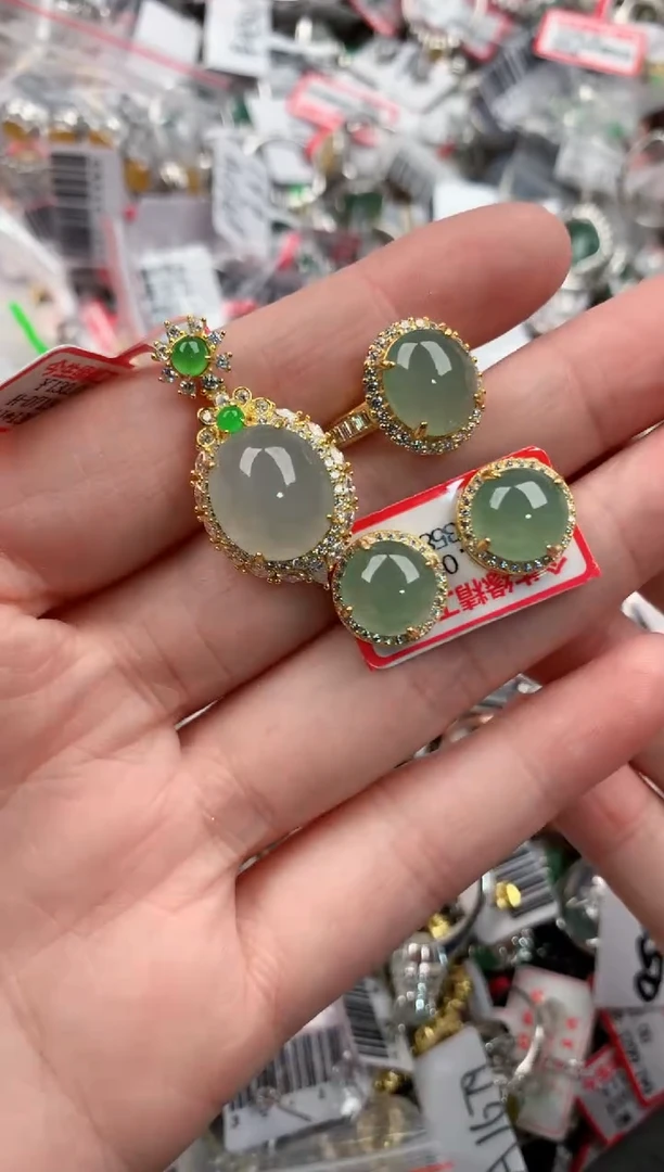 银S925镶嵌戒指翡翠3333----8