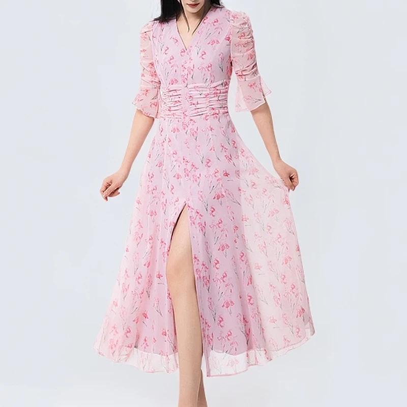 商场同款女装2025春夏季新款时尚优雅气质法式茶歇裙长裙女550040