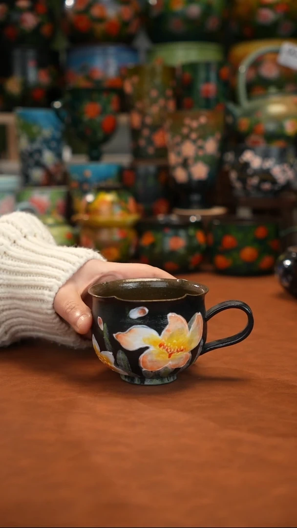 紫砂油画手绘釉下彩