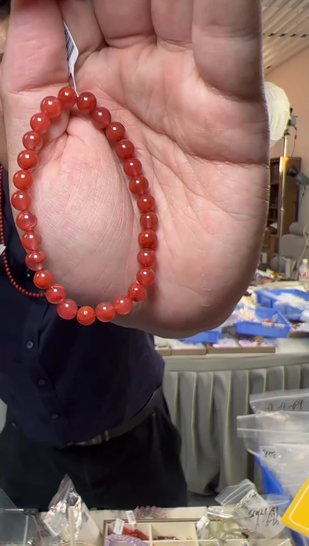 【闪购商品】南红玛瑙手串未镶嵌约6mm+冰飘南红圆珠手串