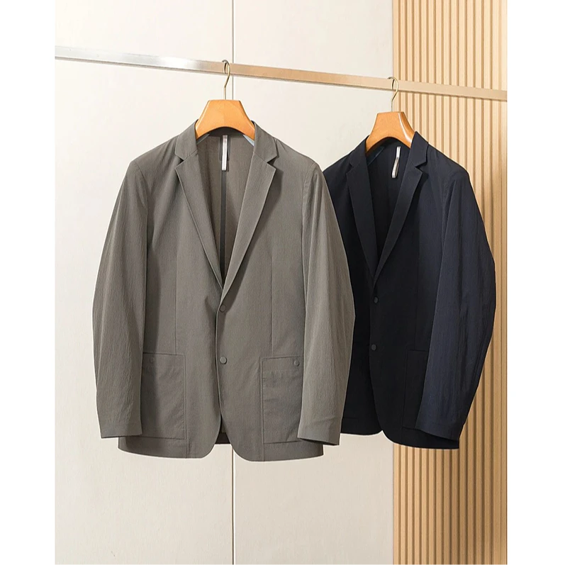 宝丫轻奢  T男式高端商务休闲翻领轻量西装外套K1413