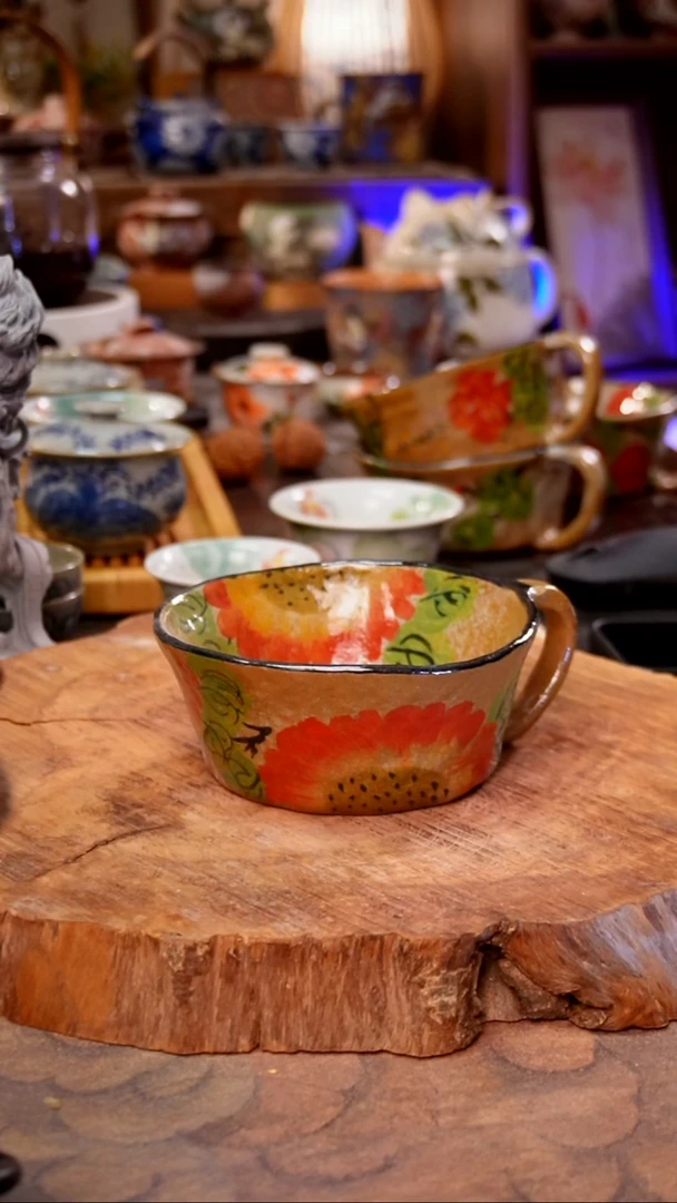 杯向日葵景德镇手工手绘