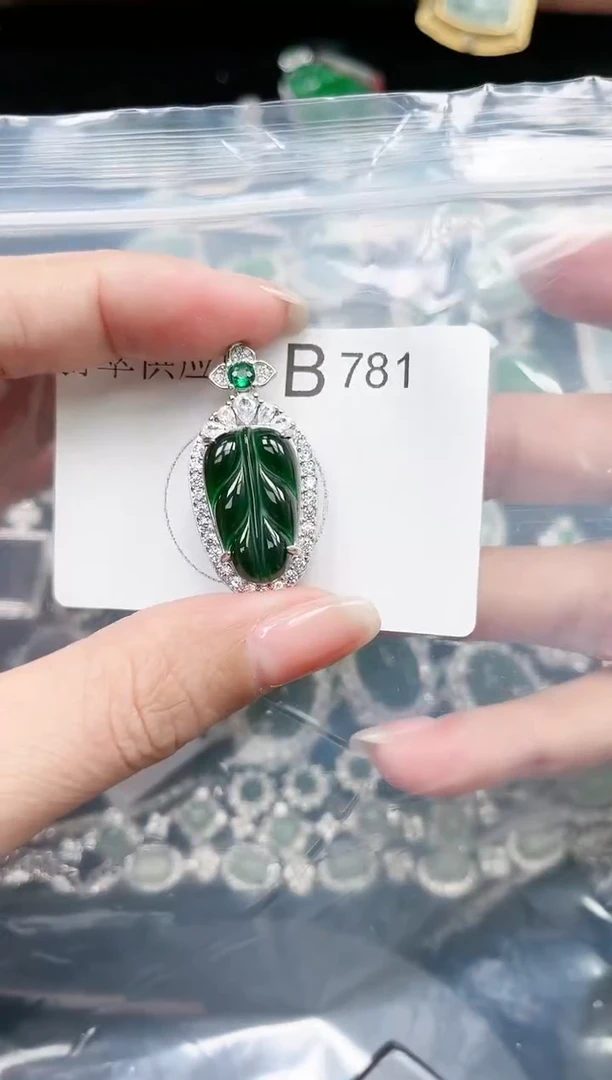 【闪购商品】翡翠颈饰未镶嵌赠皮绳781