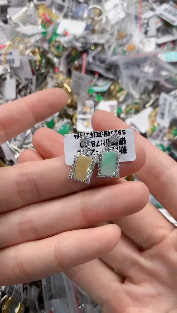 银S925镶嵌戒指翡翠222   3