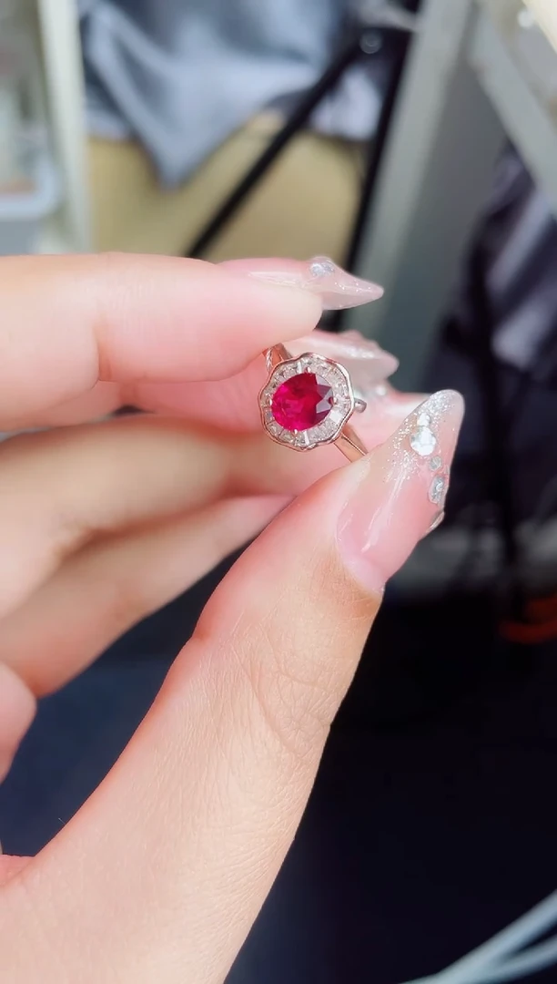 【闪购商品】碧玺戒指银S925镶嵌戒指