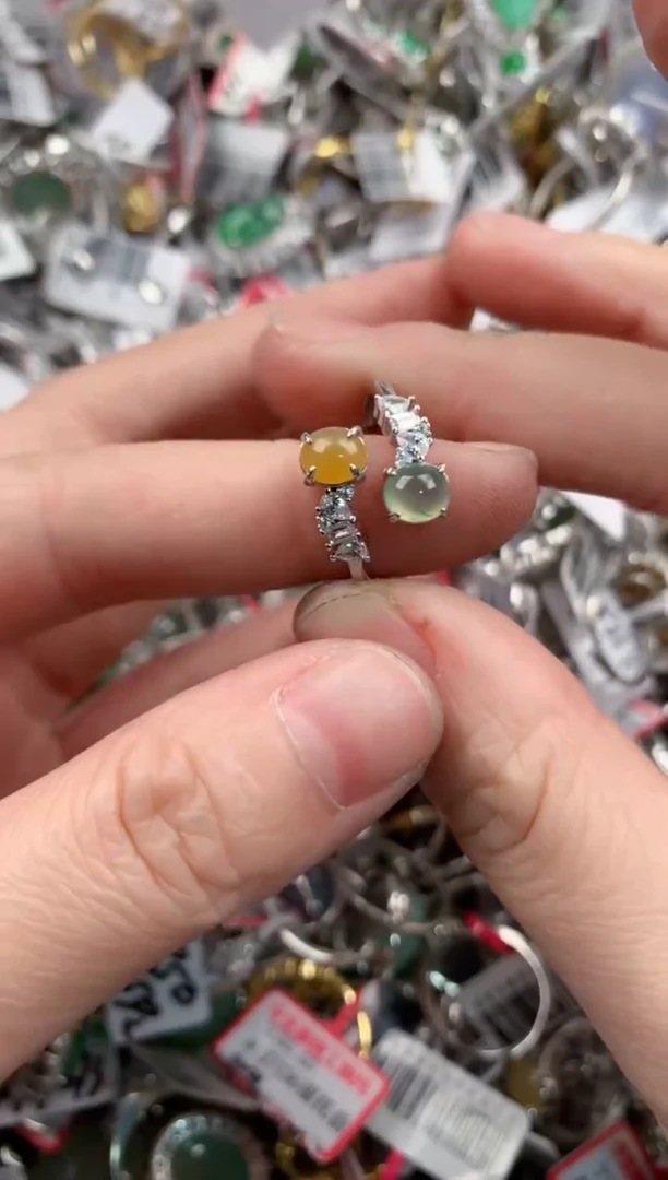 银S925镶嵌戒指翡翠101010---2