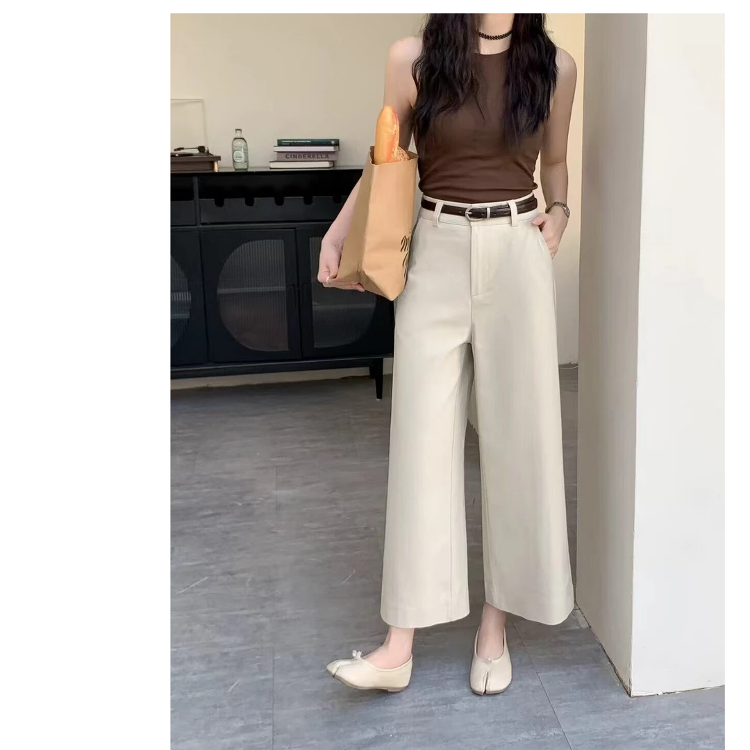 直筒休闲裤小个子垂感高腰薄款休闲宽松【61016】