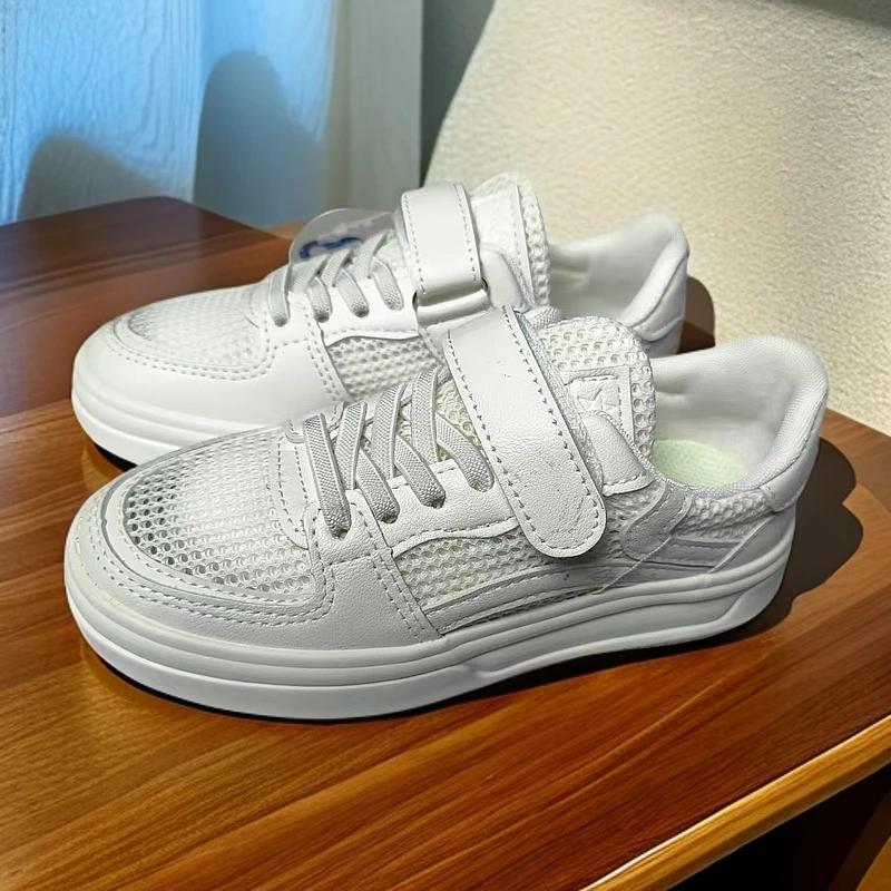 【断码小白鞋】温州童鞋低帮网面板鞋橡胶底小白鞋698