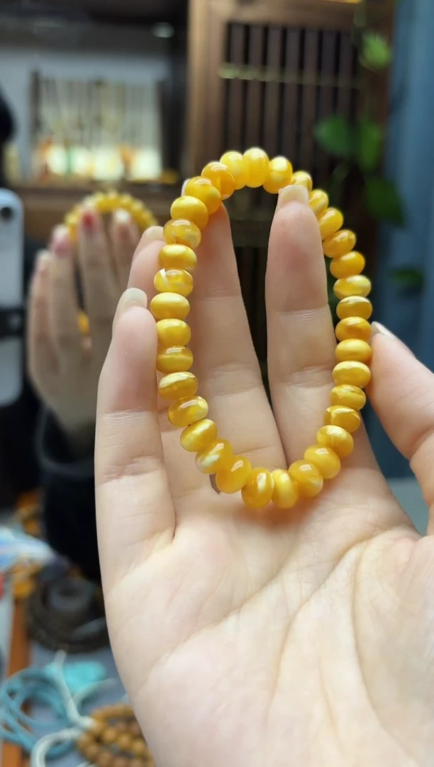 裸石蜜蜡未镶嵌蜜蜡盘珠手串LL