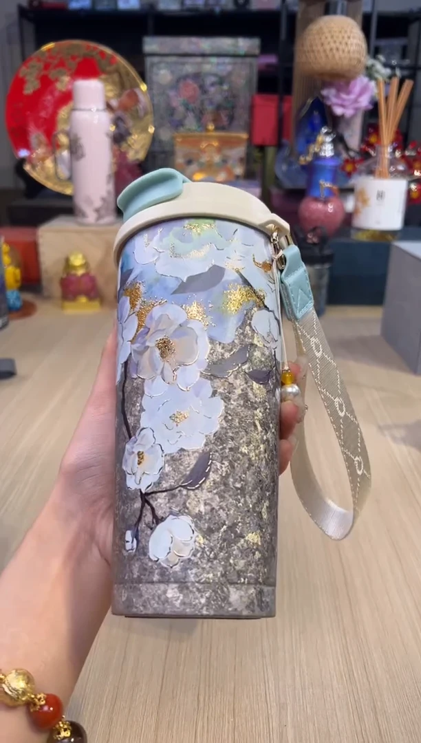 65泉太纯钛咖啡杯-山茶栖雪