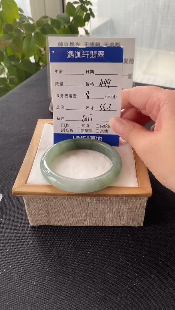 未镶嵌手镯翡翠55.5圈口 G117编码
