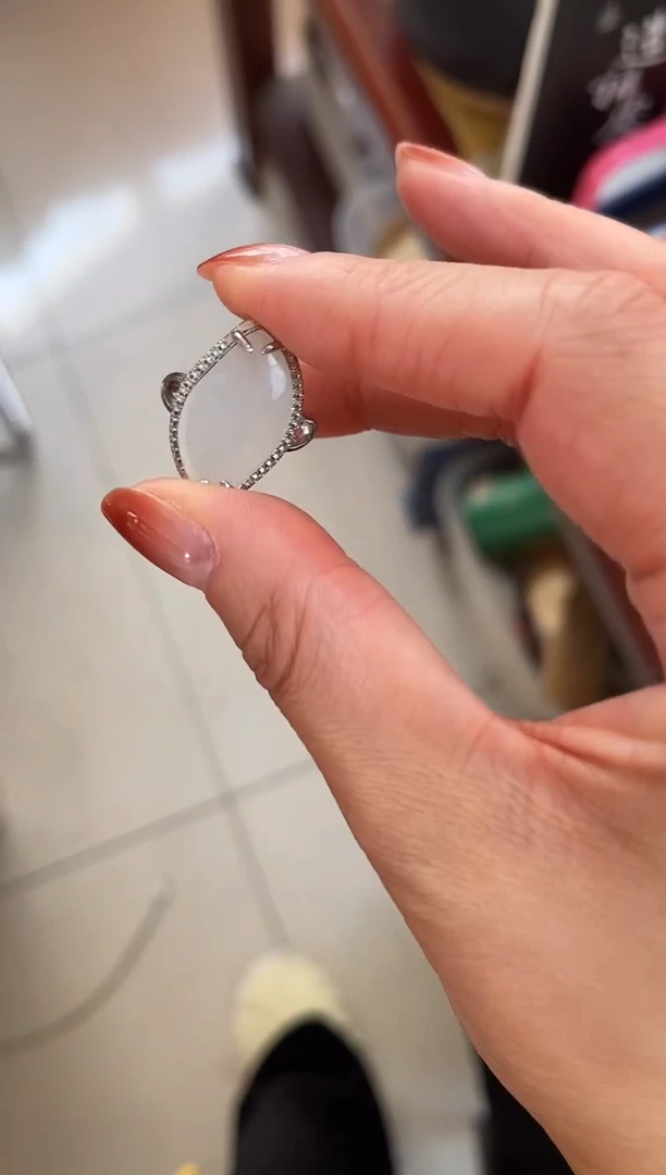 【闪购商品】和田玉戒指银S925镶嵌戒指