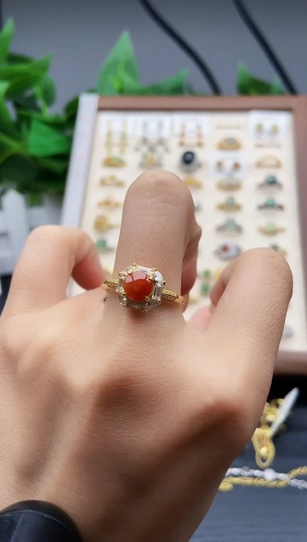 银S925镶嵌戒指翡翠12