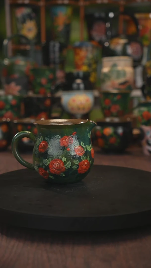 紫砂油画手绘釉下彩