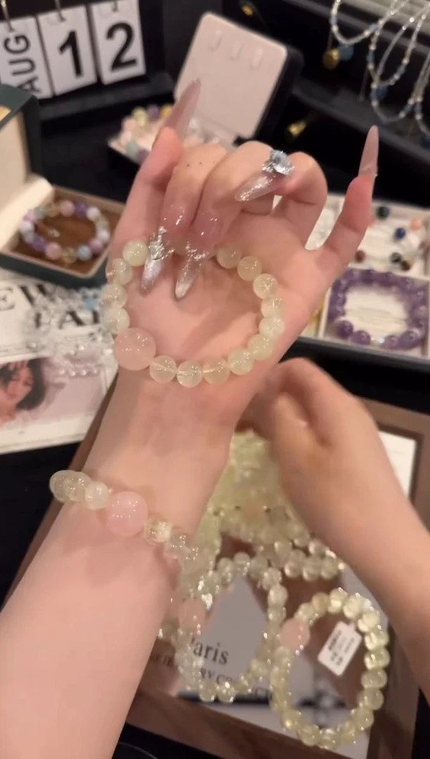 水晶手链合金黄水晶x2275