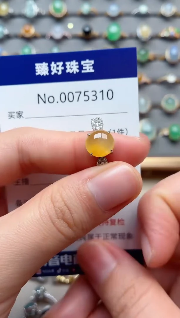 银S925镶嵌戒指翡翠1