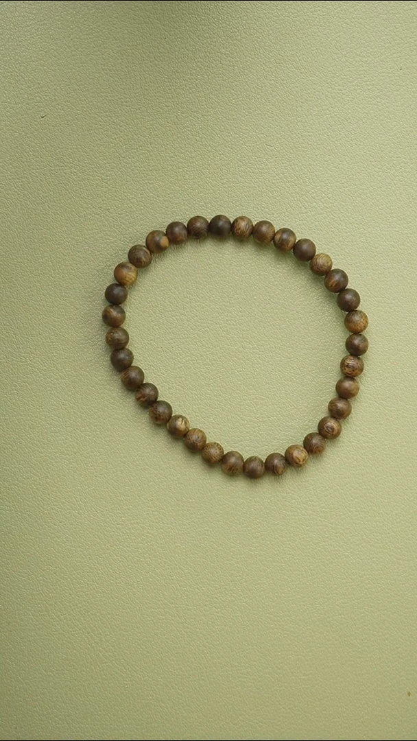 手串沉香6mm圆珠单圈绿奇楠沉香