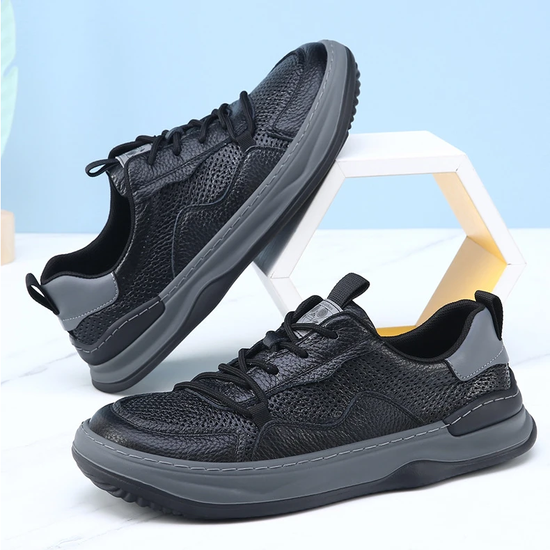 头层牛皮-黑色款2025春季新款鞋子男软底软面百搭保暖歪头鞋男士
