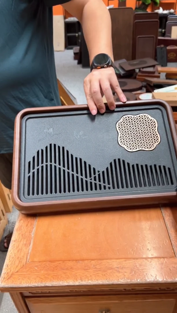 千里江山39*26仿乌金茶盘