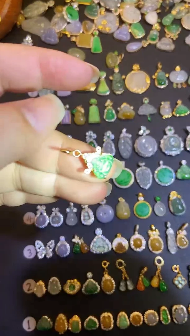 吊坠(不含链)银S925镶嵌翡翠1