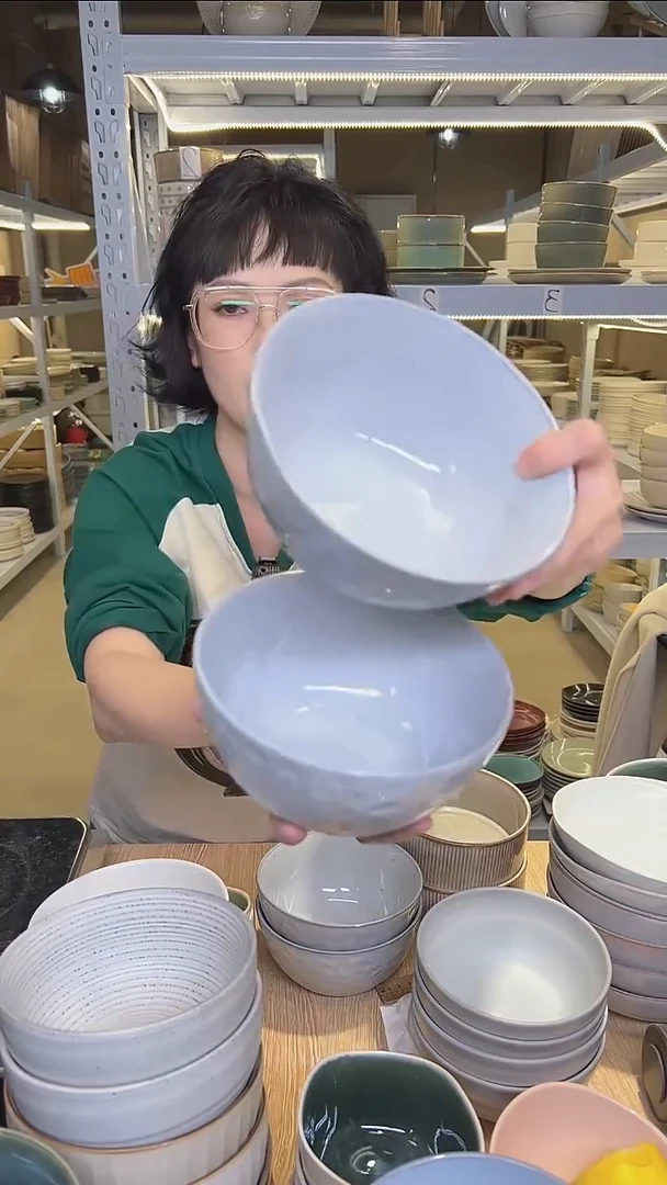 瓷170外贸尾货高温釉下彩陶瓷餐具默认微瑕