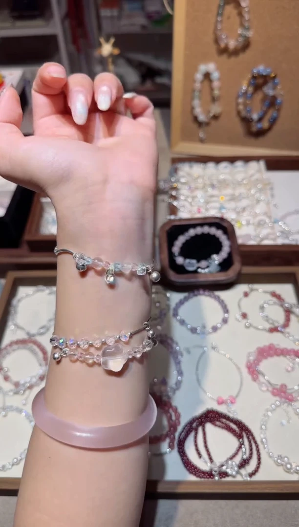 银S925镶嵌手链水晶美人鱼之泪（单圈）