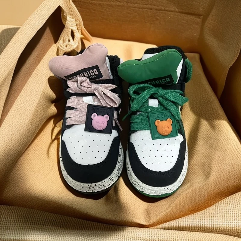 儿童鞋高帮板鞋秋冬季款新款男童运动鞋女童卡通装饰中大童53