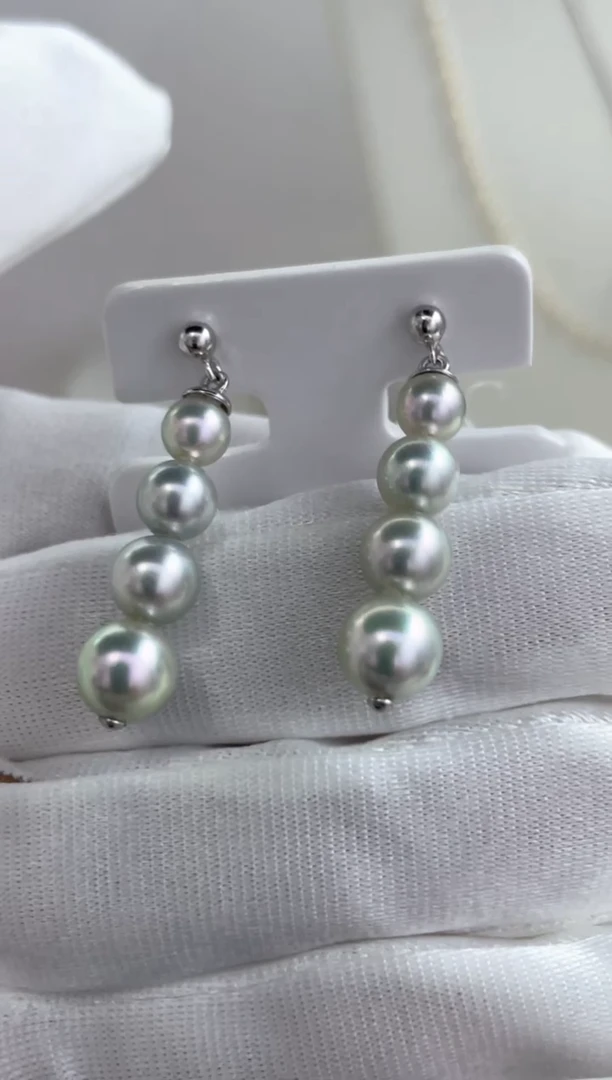 银S925镶嵌耳钉海水珍珠多样性发其一
