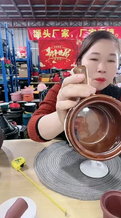 【闪购商品】瑕疵粗陶手把锅送盖不可干烧