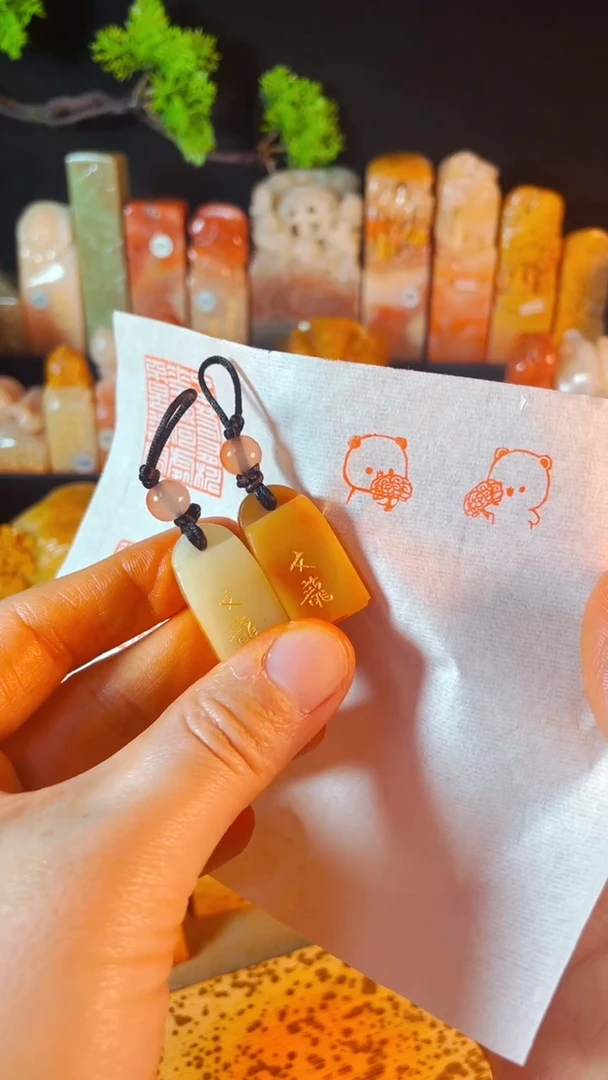 寿山石印石手工篆刻《步步+一二》