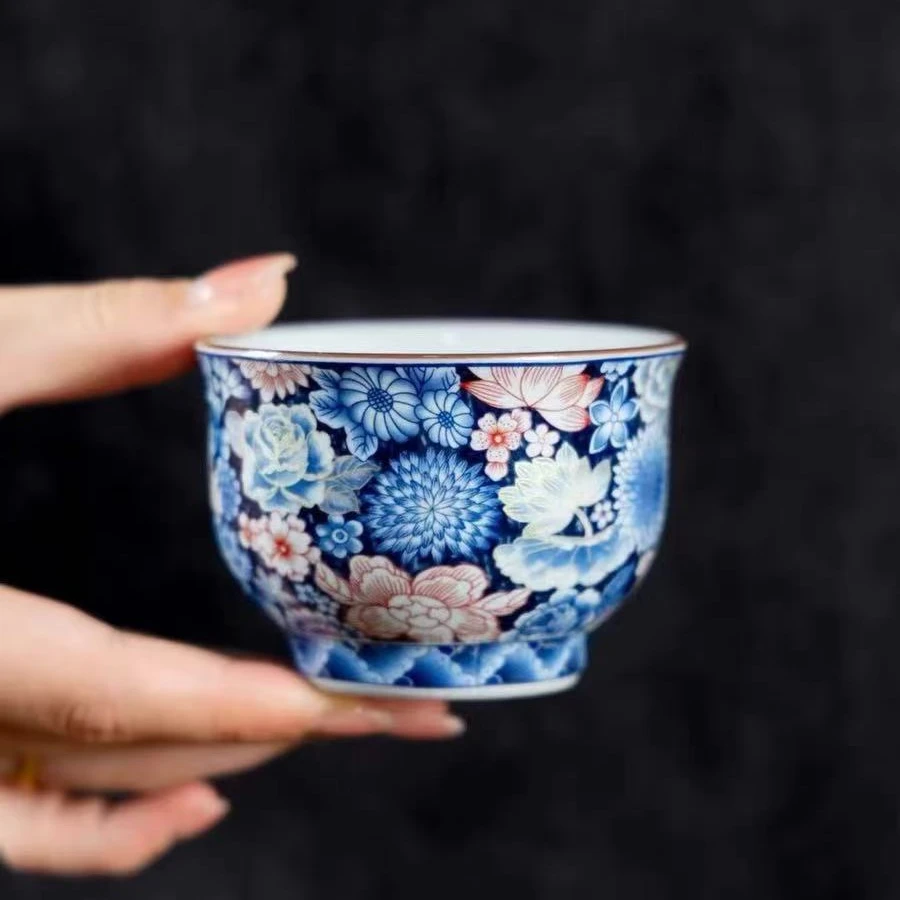 茶杯珐琅彩个人品茗杯主人杯专用家用功夫茶具泡茶杯缸杯TJ083