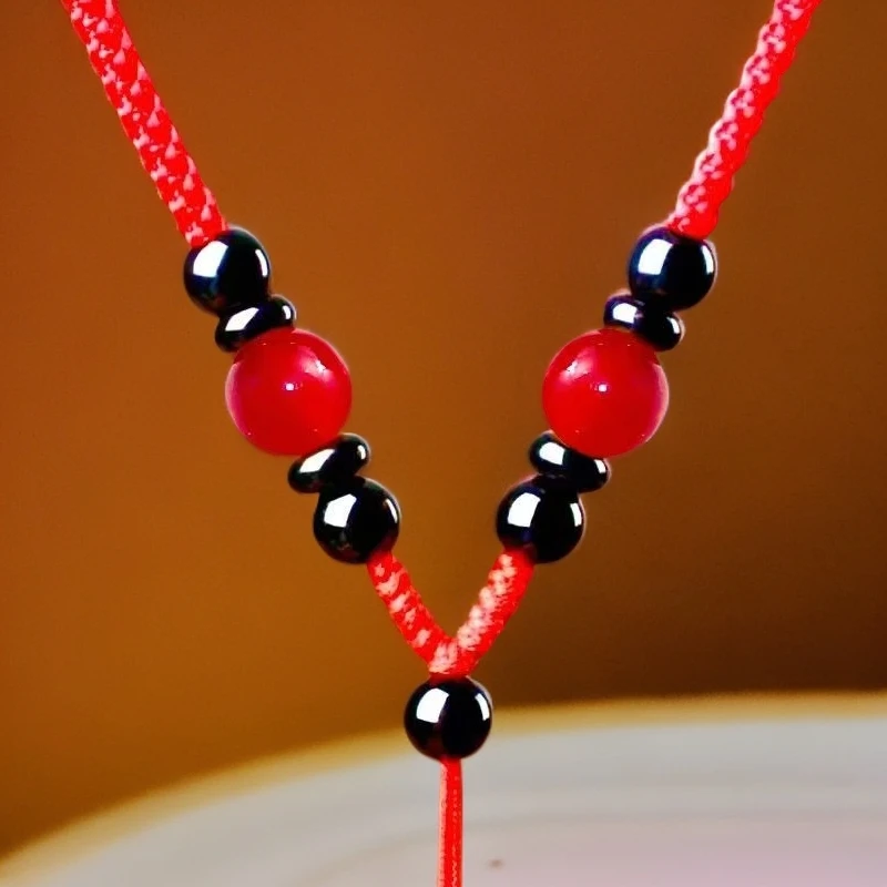 手工项链编织情侣学生红绳吊坠挂绳DIY吊坠绳可调节粗款