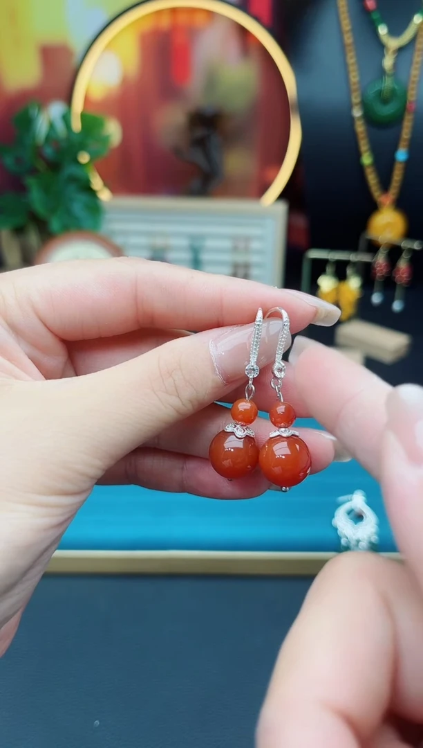 玛瑙/玉髓耳饰未镶嵌408000