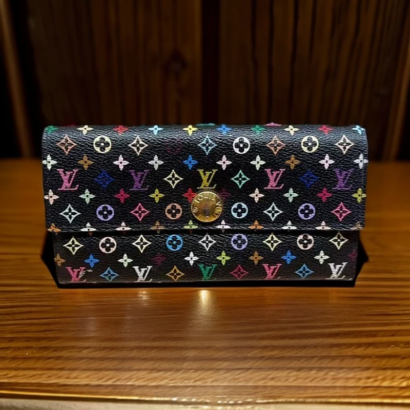 95新 LouisVuitton/路易威登 黑三彩钱包 1239 4749