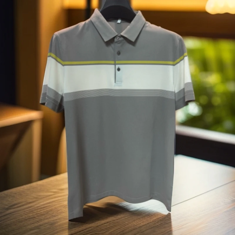 美尔森【商务T恤】休闲夏季高端翻领T恤短袖 X170