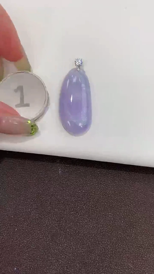 颈饰18K金镶嵌翡翠天然缅甸a货翡翠(多样性发其一1