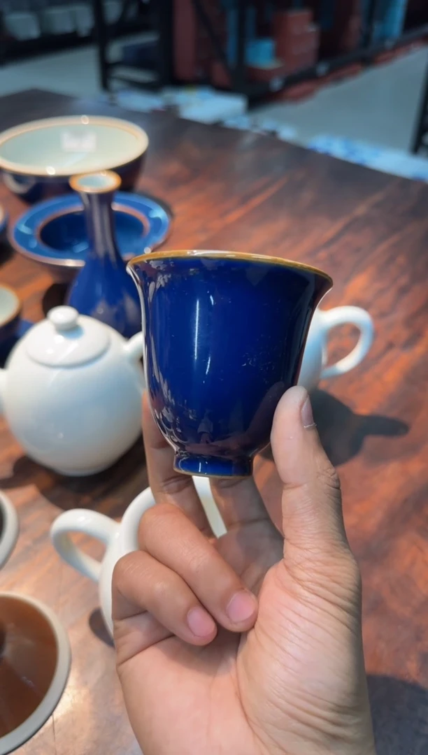 【闪购商品】刘钦莹 佛青 花口杯