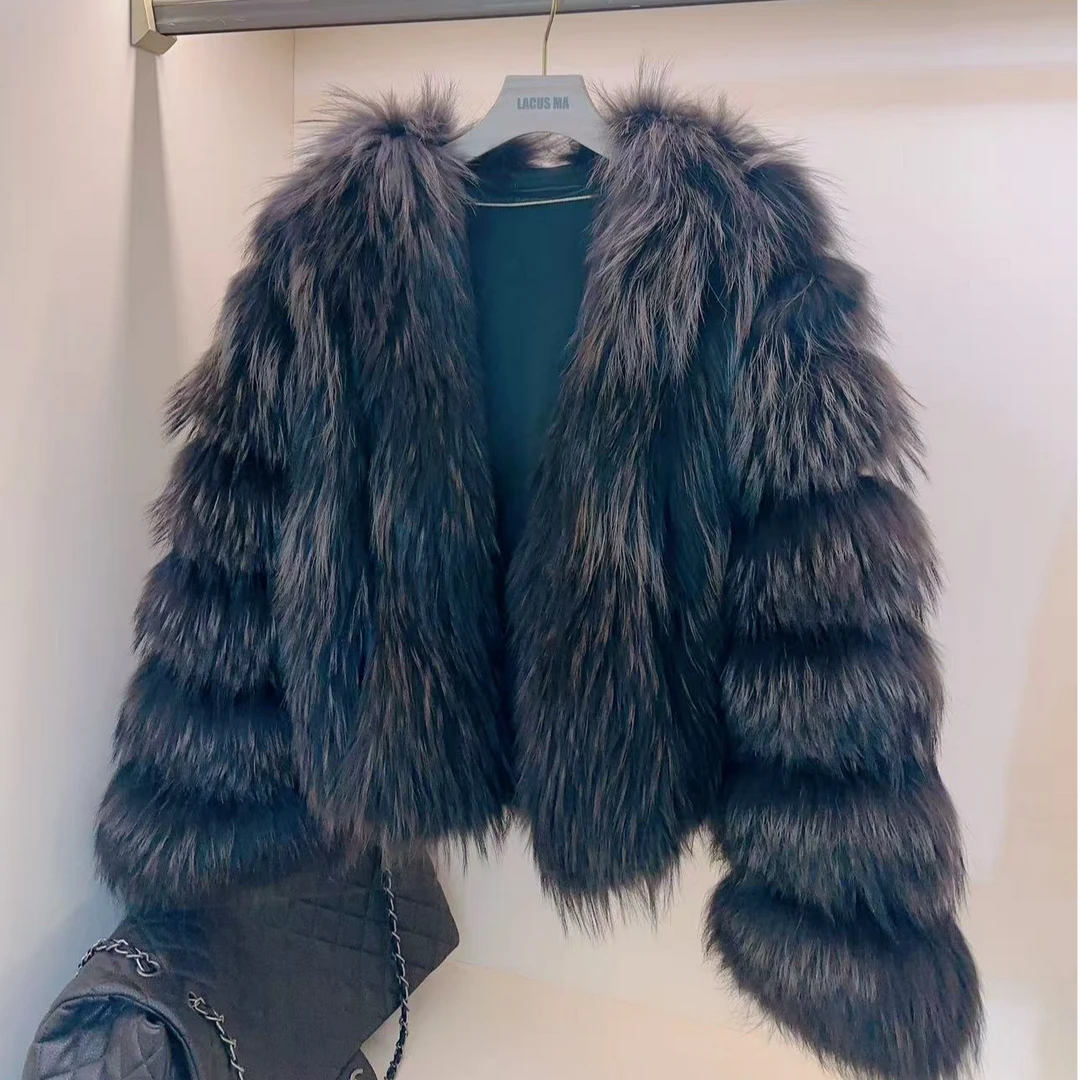 YMM8052欧货冬季整皮貉子毛绵羊皮皮草女士短款时尚外套